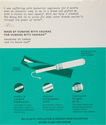 Honey Pot Tampons Super Organic Bio  Pla - 18 CT - Image 5