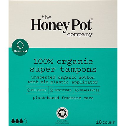 Honey Pot Tampons Super Organic Bio  Pla - 18 CT - Image 2