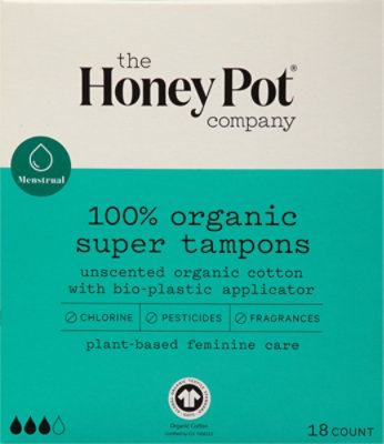 Honey Pot Tampons Super Organic Bio  Pla - 18 CT - Image 2