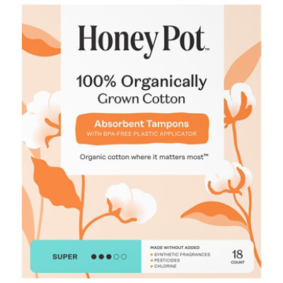 Honey Pot Tampons Super Organic Bio  Pla - 18 CT - Image 1