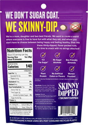 SkinnyDipped Super Dark & Sea Salt Almonds Pouch - 3.5 Oz - Image 6