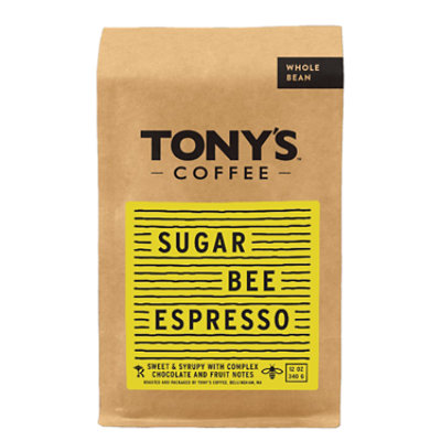 Tony's Coffee Sugar Bee Espresso Whole Bean - 12 OZ - Image 1