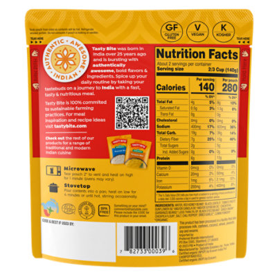 Tasty Bite Organic Madras Lentils 3 Bean Three-Bean Lentil Curry - 10 Oz - Image 2