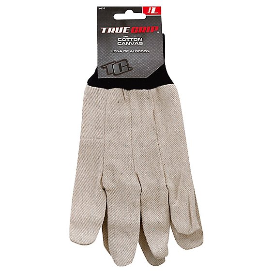 True Grip Large All Purpose Canvas Gloves - EA