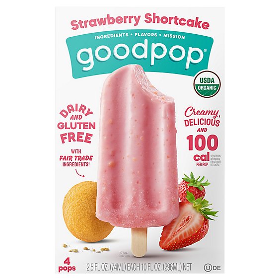 Good Pop Strawberry Shortcake Bars - 4-2.75 OZ