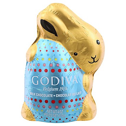 Godiva Milk Choc Foil Bunny - 4 OZ - Image 1