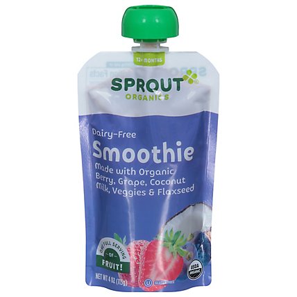 Sprout Organic Smoothie Berry Grape With Coconut Milk Veggies & Flax Seed - 4 OZ - Image 2