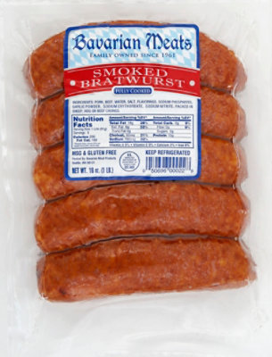 Bavarian Meats Smoked Bratwurst Sausage - 16 OZ - Image 2