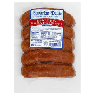 Bavarian Meats Smoked Bratwurst Sausage - 16 OZ - Image 1