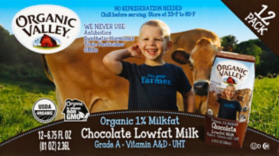 Organic Valley 1% Aseptic Chocolate Milk - 6.75 FZ - Image 6