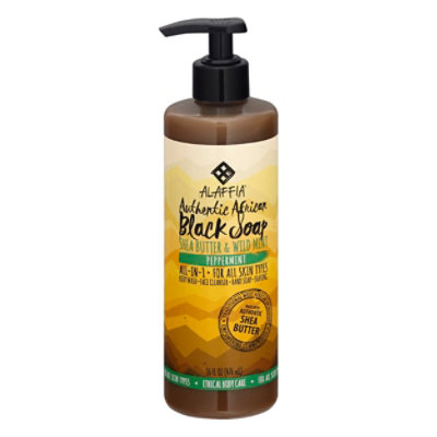 Alaffia Peppermint Black Soap - 16 FZ - Image 3