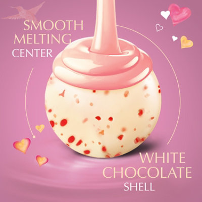 Lindt LINDOR Valentines Strawberries And Cream White Chocolate Candy Truffles Mini Bag - 0.8 Oz - Image 2