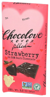 Chocolove Dark Chocolate Strawberry Bar - 3.2 OZ - Image 4