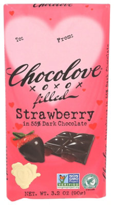 Chocolove Dark Chocolate Strawberry Bar - 3.2 OZ - Image 1