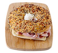 Haggen Ham & Swiss Bagel Sandwich - Made Right Here Always Fresh - Ea.
