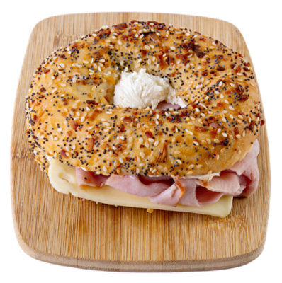 Haggen Ham & Swiss Bagel Sandwich - Made Right Here Always Fresh - Ea. - Image 1