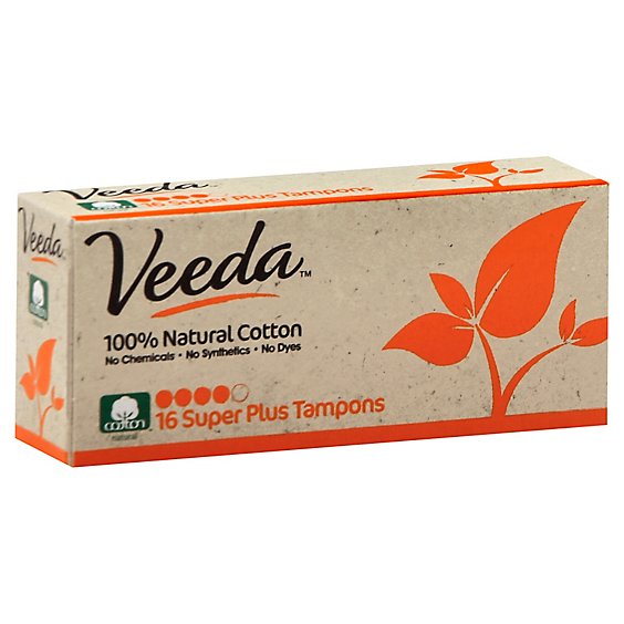 Veeda Super Plus Cotton Tampons - 16 CT