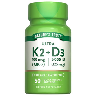 Natures Truth 100mcg Vitamin K2 - 50 CT - Image 1