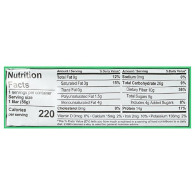 ALOHA Plant Based Chocolate Mint Protein Bar - 1.89 Oz - Image 3