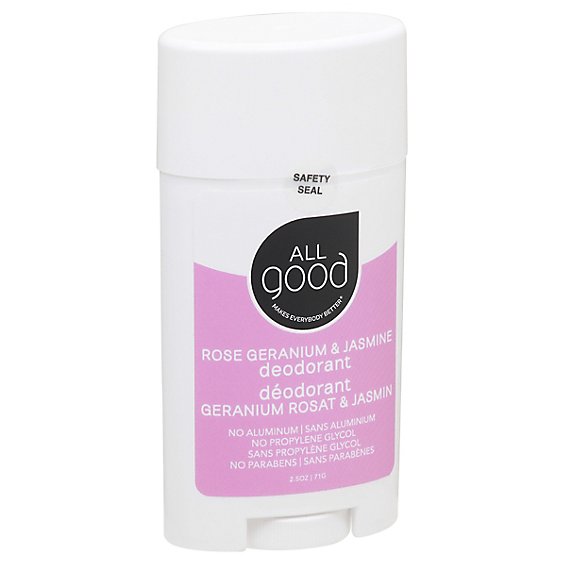 All Good Deodorant Rose Geranium & Jasmine - 2.5 Oz