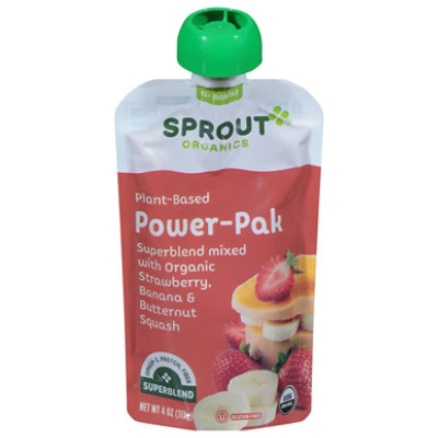 Sprout Power Pack Toddler Food Kiwi w/Superblend Banana & Spinach, 4 oz