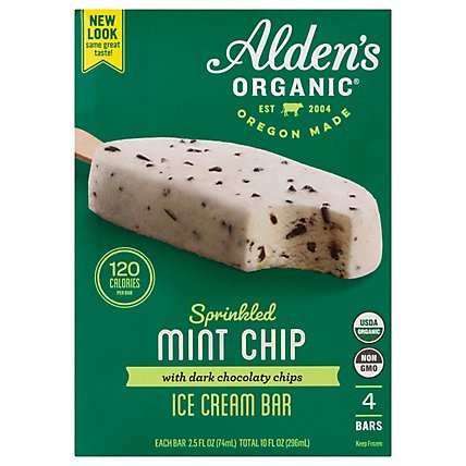 Aldens Organic Mint Chip Ice Cream Bar - 4-2.5 Fl. Oz. - Image 3