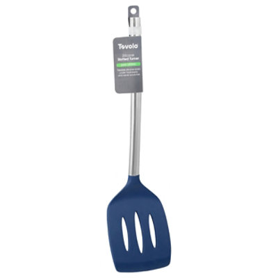 Tovolo Silicone Slotted Turner Dark Blue - EA - Image 1