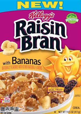 Raisin Bran Breakfast Cereal Good Source of Fiber Original with Bananas - 14.5 Oz - Image 1