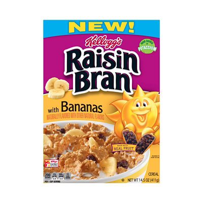 Raisin Bran Breakfast Cereal Good Source of Fiber Original with Bananas - 14.5 Oz - Image 2