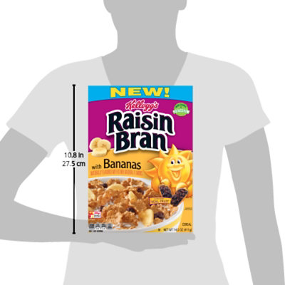 Raisin Bran Breakfast Cereal Good Source of Fiber Original with Bananas - 14.5 Oz - Image 5