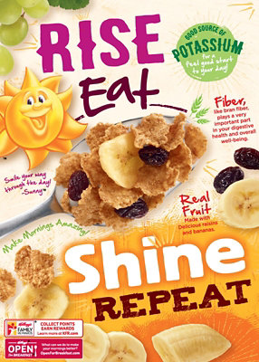 Raisin Bran Breakfast Cereal Good Source of Fiber Original with Bananas - 14.5 Oz - Image 3