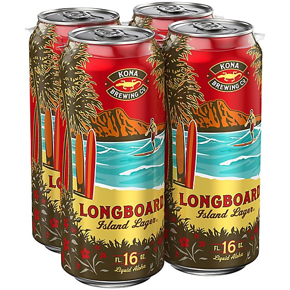 Kona Longboard Island Lager Cans - 4-16 Fl. Oz.