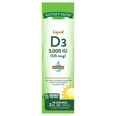 Natures Truth 5000iu Liquid Vitamin D - 100 CT - Image 2