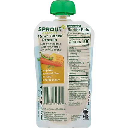 Sprout S3 Sweet Pea Carrot Corn White Bean Pouch - 4 OZ - Image 6