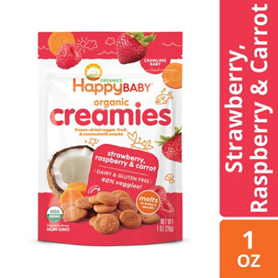 Happy Baby Organics Creamies Baby Food Strawberry Raspberry & Carrot Ready To Use - 1 Oz - Image 1