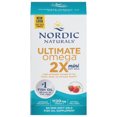 Nordic Naturals Supplement Ultimate Omega 2x Mini Softgels Strawberry - 60 Count - Image 3