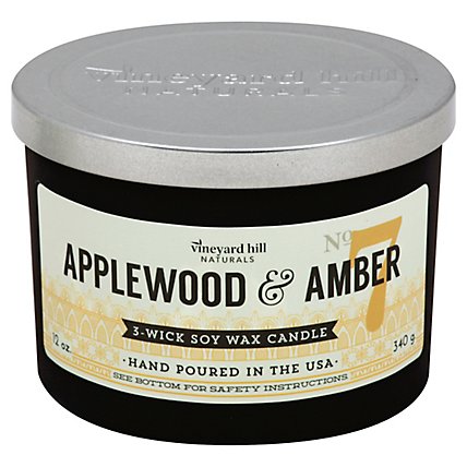 Vineyard Applewood Amber Candle - 12 OZ - Image 1