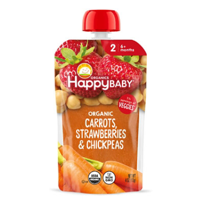 Happy Baby Organics Carrot Strawberry Chickpea - 4 Oz - Image 1