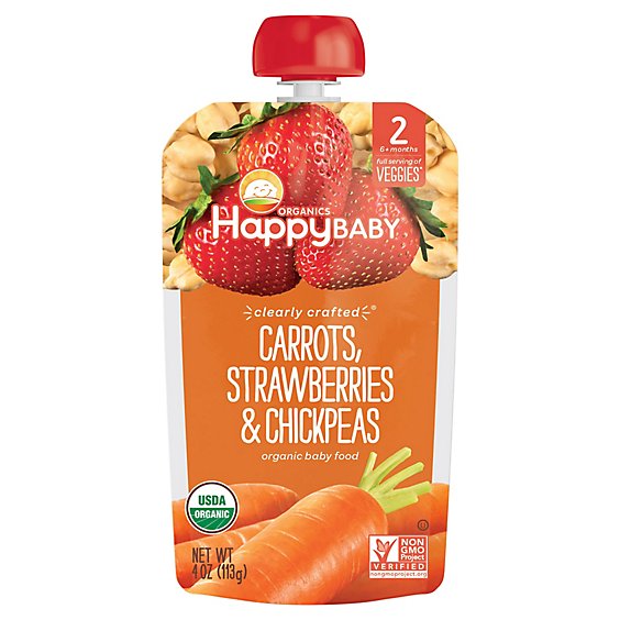 Happy Baby Carrot Strawberry Chickpea - 4 OZ