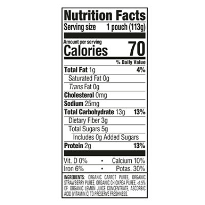 Happy Baby Organics Carrot Strawberry Chickpea - 4 Oz - Image 3
