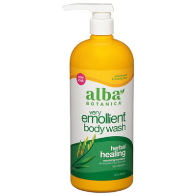 Alba Botanica Bath & Shower Gel Very Emollient Herbal Healing - 32 Oz - Image 3