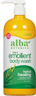 Alba Botanica Bath & Shower Gel Very Emollient Herbal Healing - 32 Oz - Image 2