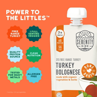 Serenity Kids Turkey Bolognese With Bone Broth - 3.5 Oz - Image 5