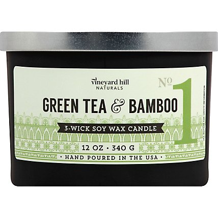 Vineyard Green Tea Bamboo Candle - 12 OZ - Image 2