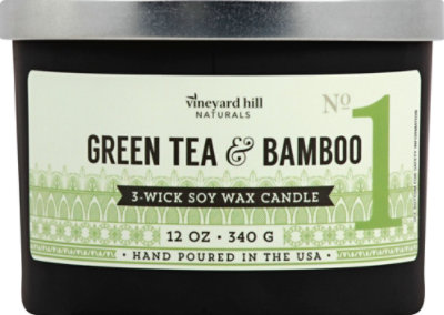 Vineyard Green Tea Bamboo Candle - 12 OZ - Image 2