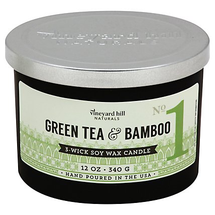 Vineyard Green Tea Bamboo Candle - 12 OZ - Image 1