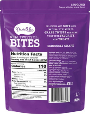 Darrell Lea Real Twist Bites Grape - 8 OZ - Image 6
