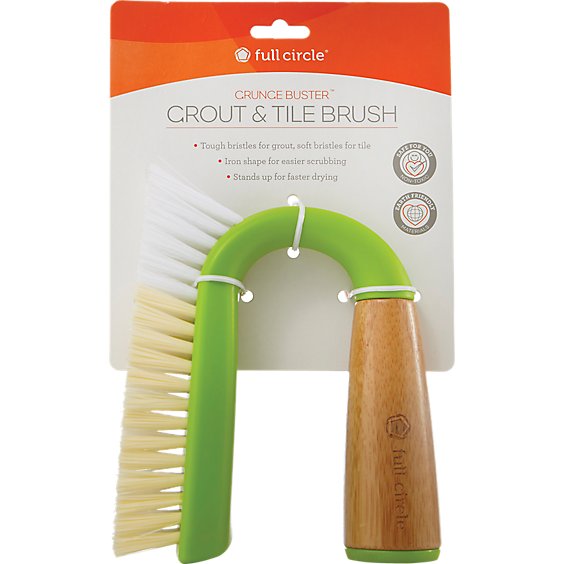 Full Circle Grunge Buster Grout & Tile Brush Green - 1CT