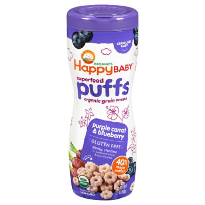 Happy Baby Organics Blueberry & Purple Carrots Puffs - 2.1 Oz - Image 3