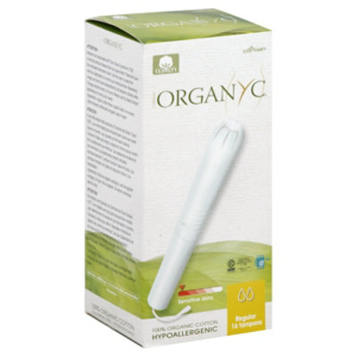 Organyc Cardboard Applicator Regular Tampons - 16 CT - Image 1